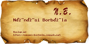Nánási Borbála névjegykártya