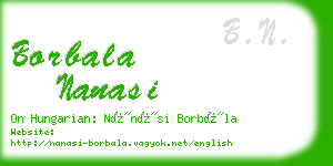 borbala nanasi business card